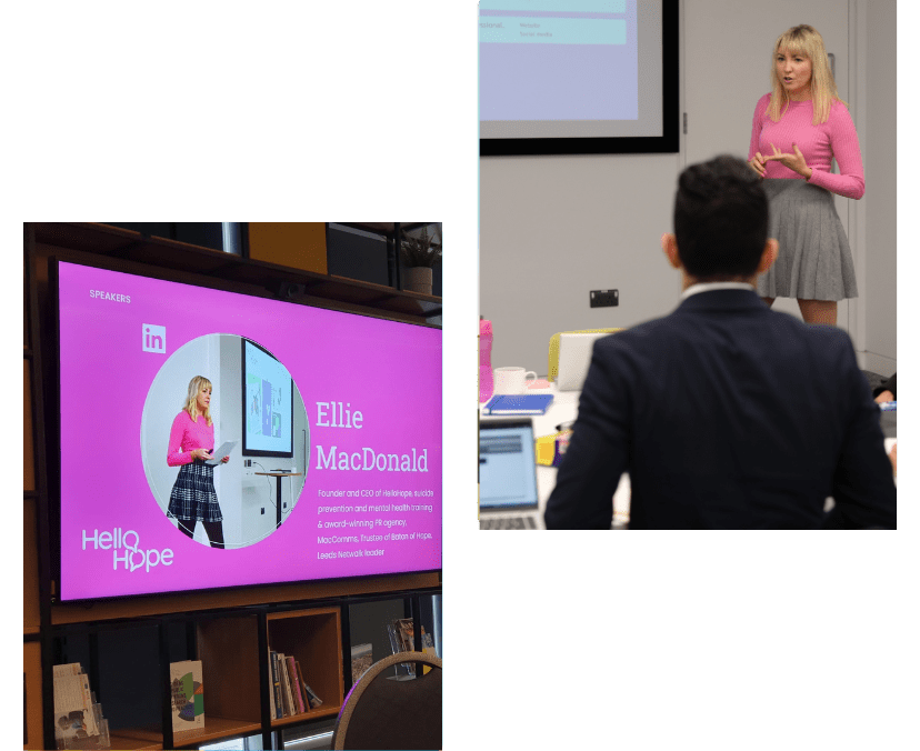 images of Ellie MacDonald presenting